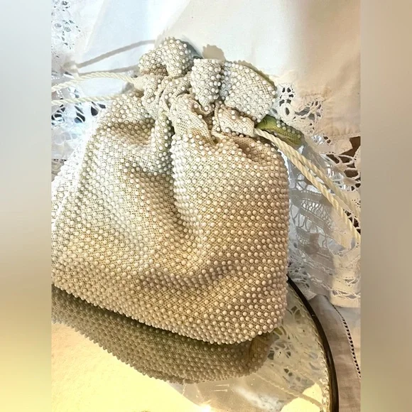 Vintage 1960's Colorful Candy Dot Reversible Drawstring Bag - Picture 6 of 7